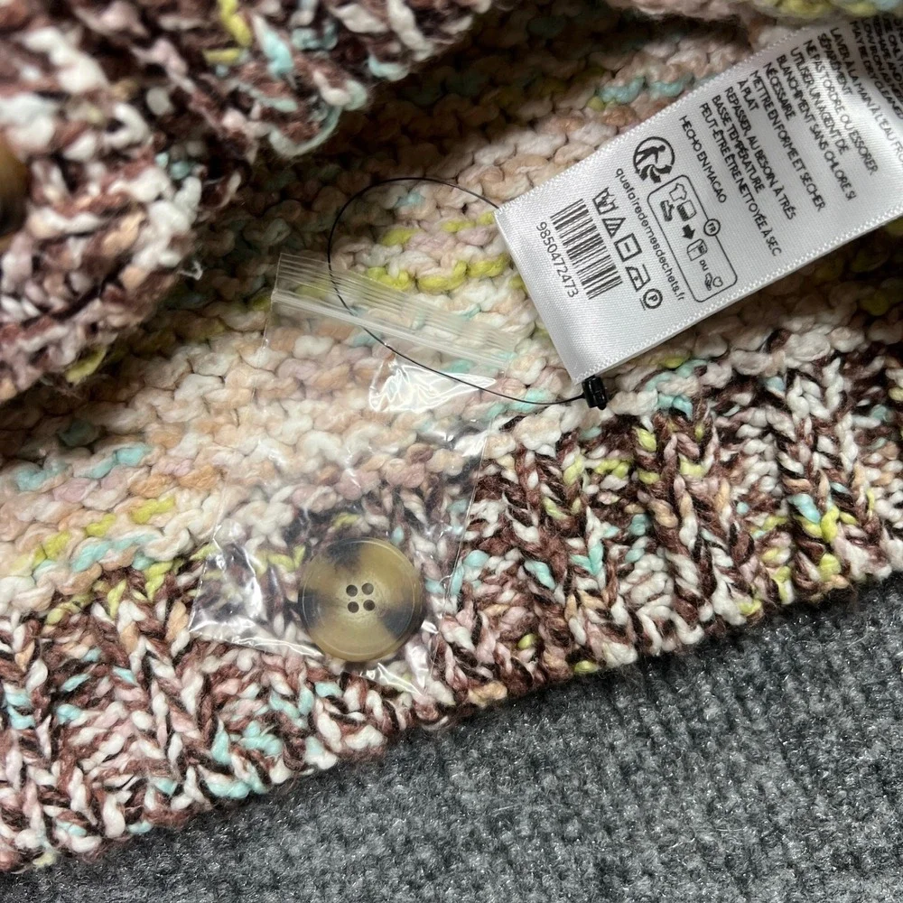 NWT Free People Women Large Isabella Cardigan Moonbeam Slouchy Sweater OB2239997